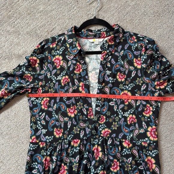 Boden Multicolor Paisley Long Sleeve Button Up Dress Womens Size 8 Midi Collar - Picture 12 of 12